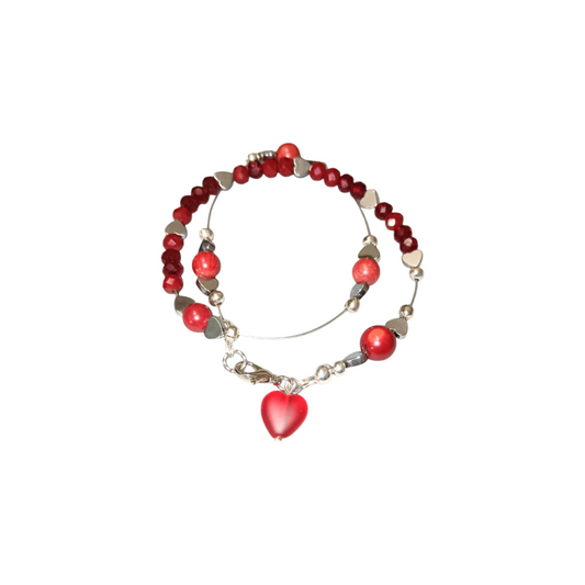 bracciale doppio giro rosso